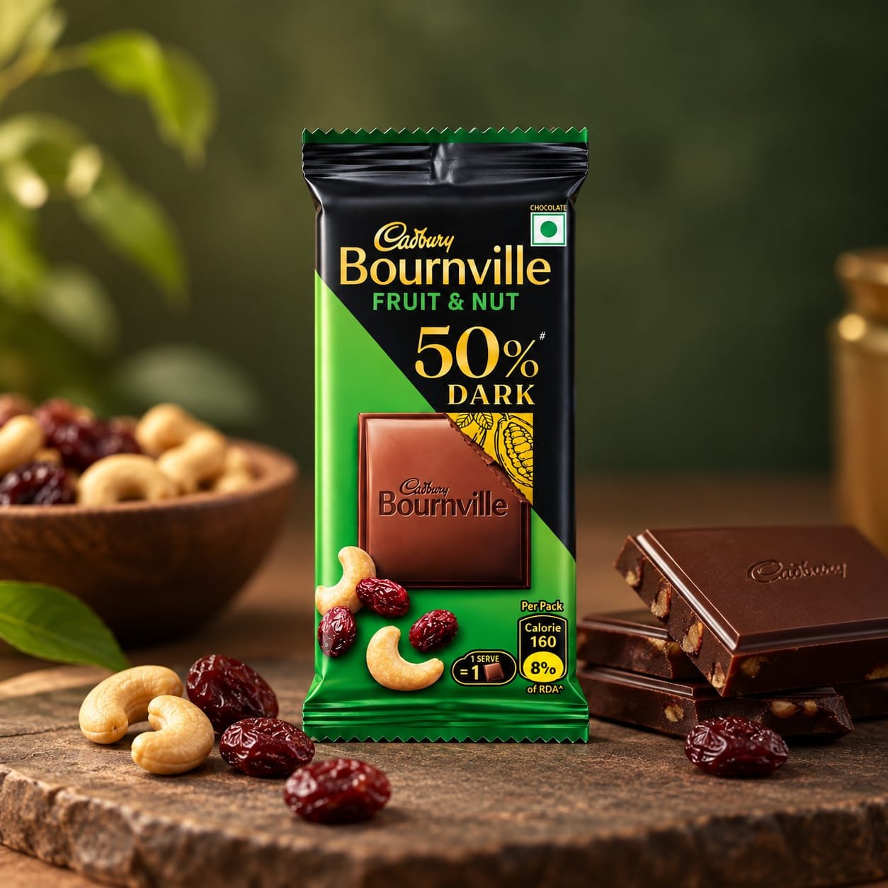 Cadbury Bournville Fruit & Nut 50% Dark Chocolate Bar